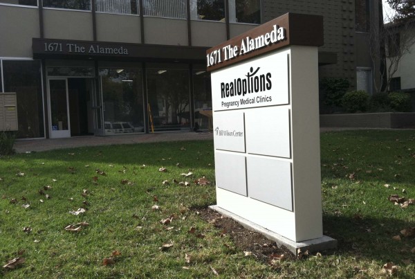 A monument sign made by Bennett Graphics in Pleasanton for 1671 The Alameda in San Jose