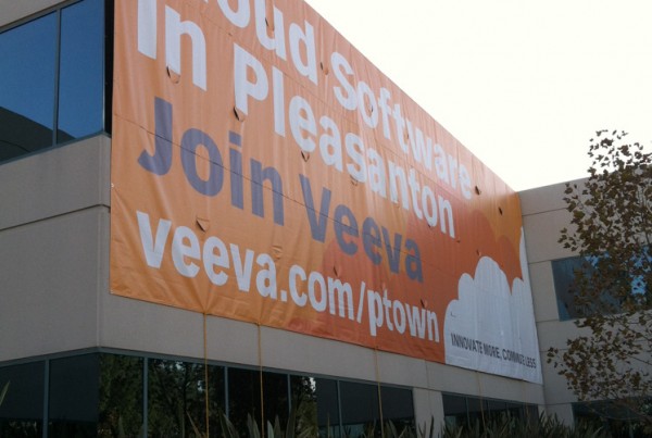 Grand Format Sign made of Vinyl for Veeva in Pleasanton, CA