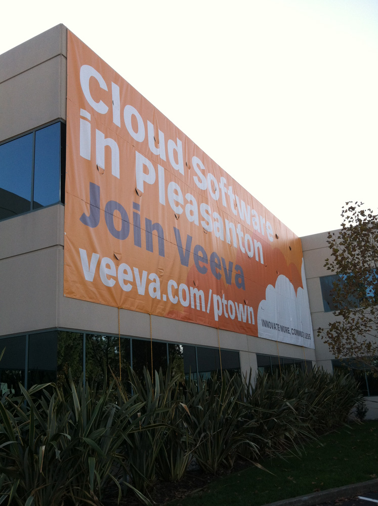 Grand Format Sign made of Vinyl for Veeva in Pleasanton, CA