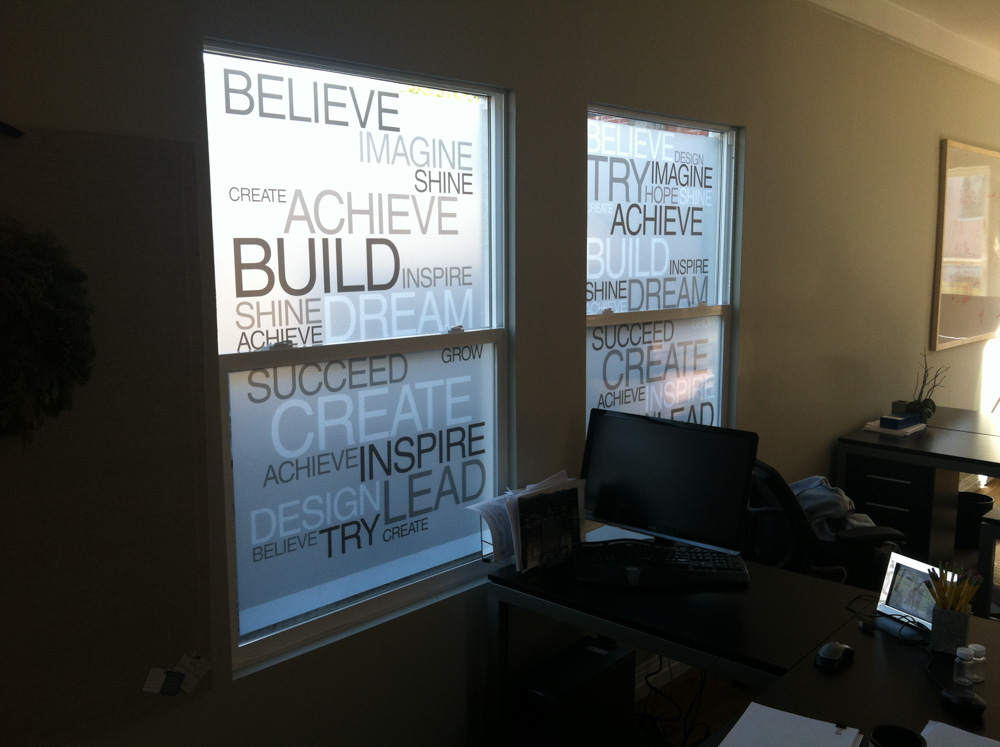Typography Window Film design and Installation in Pleasanton