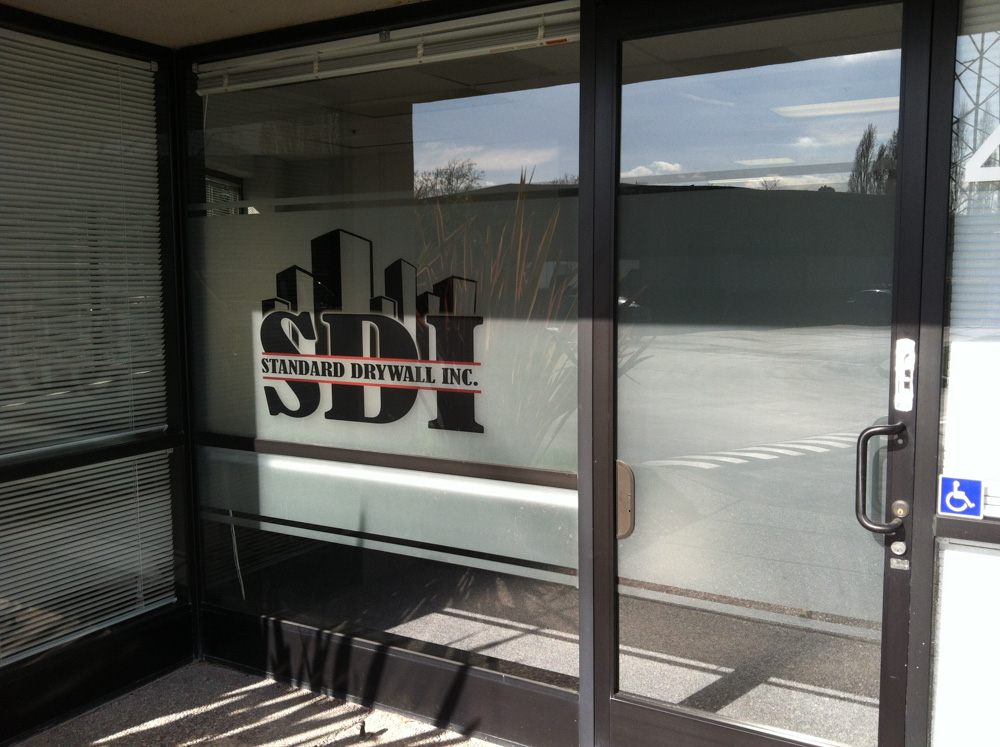 Window Film Installation with Print on dusted crystal in Pleasanton