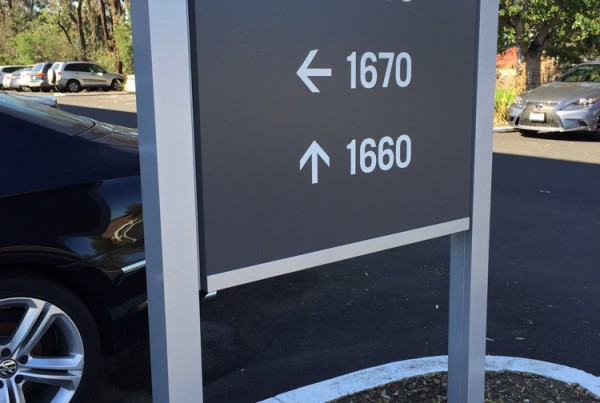 Building directory on Post and Panel Sign by Bennett Graphics in Pleasanton