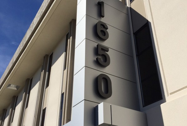 Halo Illuminated Channel Letters for PS Business Park made by T Bennett Services, LLC