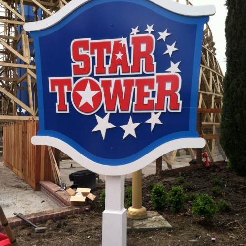 roller coaster sign production in Pleasanton by Bennett Graphics