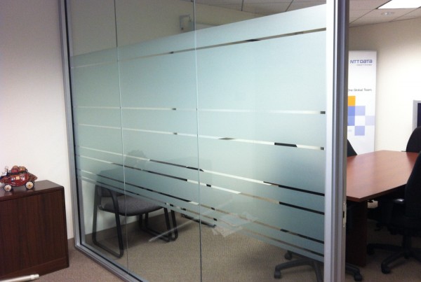Dusted crystal Window film installation in Pleasanton by Bennett Graphics