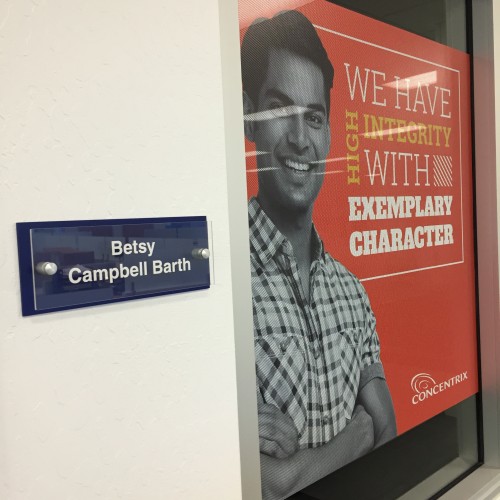 nameplate customization for an office