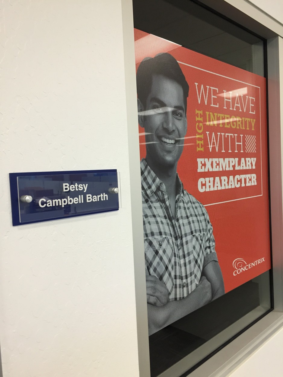 nameplate customization for an office