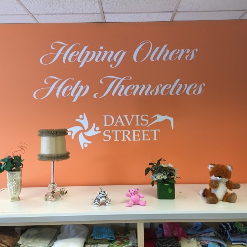 finished wall lettering in Pleasanton of Davis St