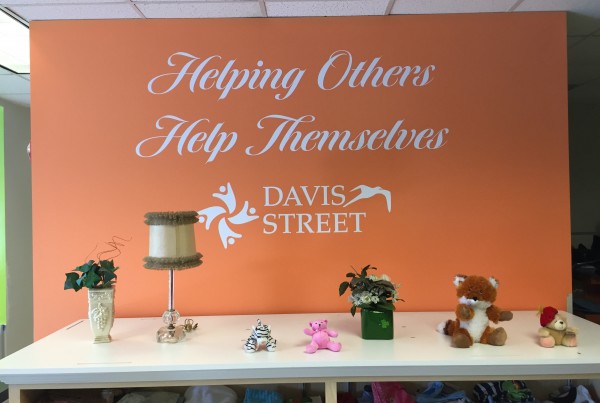 finished wall lettering in Pleasanton of Davis St