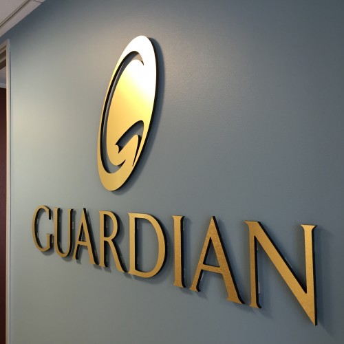 custom lobby sign production in pleasanton for Guardian