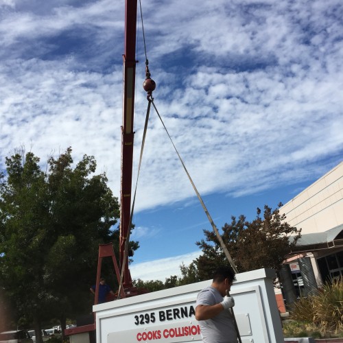Monument sign installation in Pleasanton